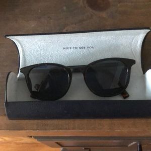 Warby Parker Durand frames - tortoise frame with blue tinted lenses